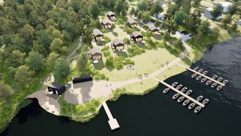 Rantatie ilmakuva järveltä
